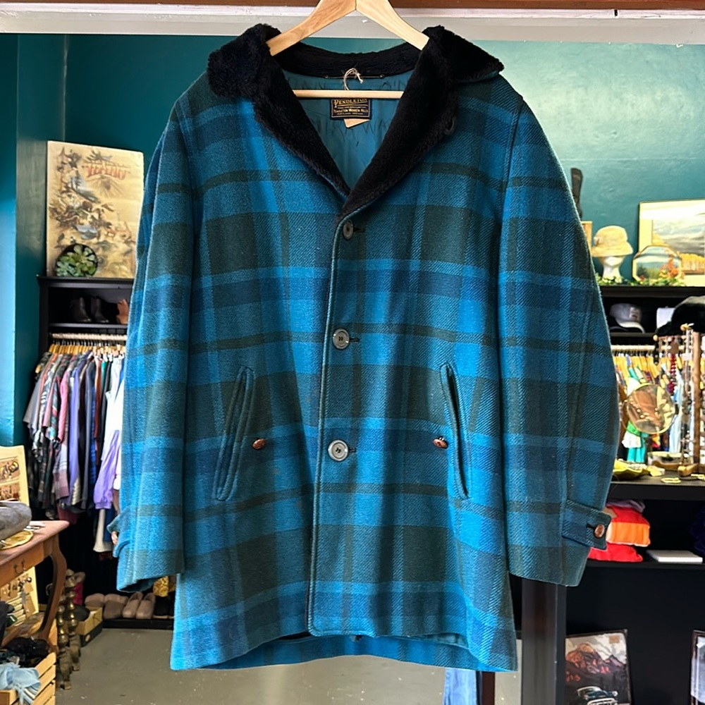 Vintage Pendleton Plaid Wool Coat - image 1